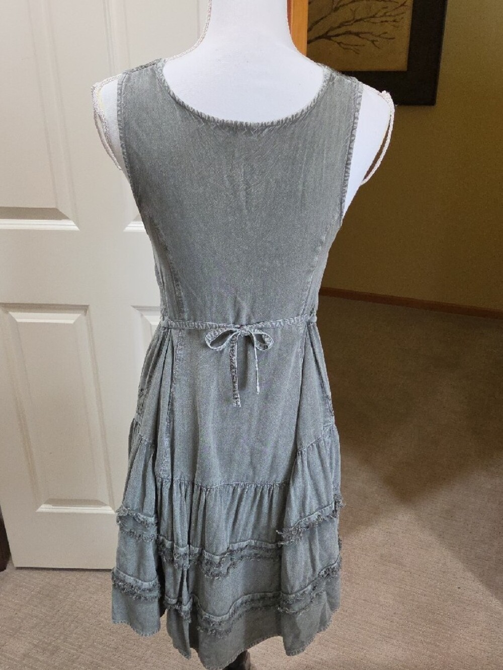 EARTHBOUND Sage Green Embroidered Sleeveless Dress - Picture 3 of 6